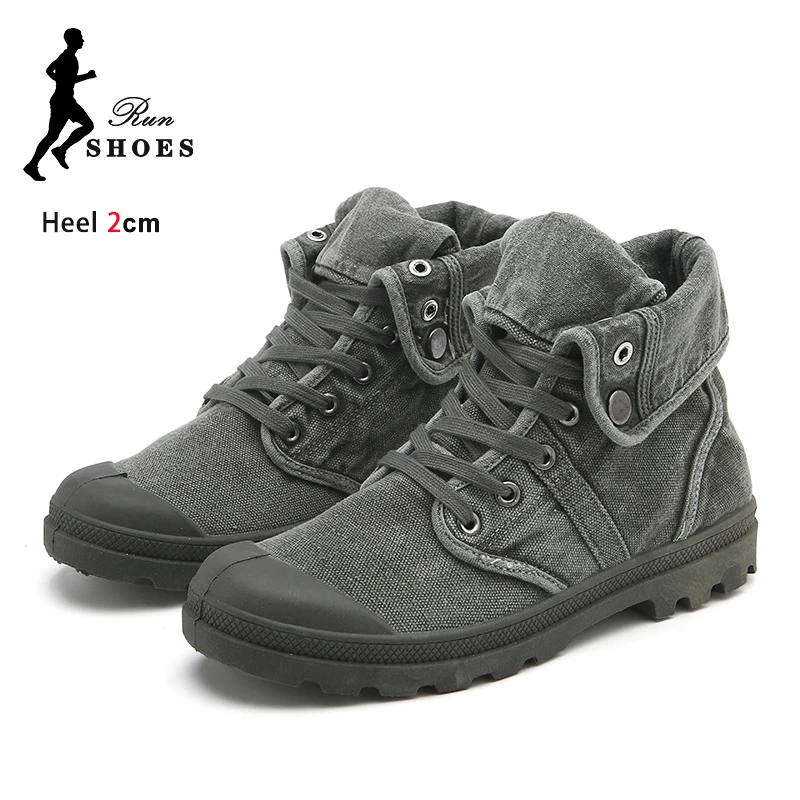 

High top Canvas Shoes For Man Thick Bottom Solid Lace up Vulcanize Sports Shoes 2025 New Male Casual Work Shoes Men's Sneakers