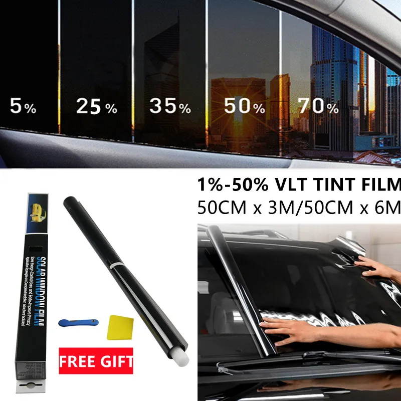 600X50cm Car Glass Solar Film Explosion-proof Sunscreen Heat Insulation Foil Auto Window Tint Film Car Accessory Tinted Window