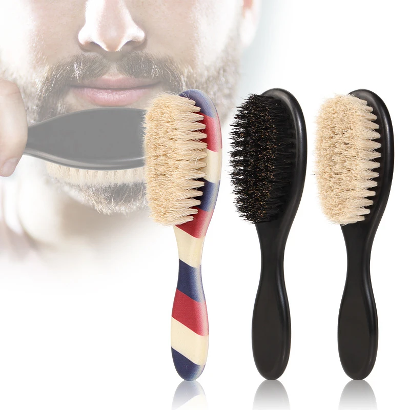 New Professional Barber Hair Cleaning Brush Men Horse Hair Bristle Beard Brush Hairdressing Neck Duster Broken Hair Remove Tools