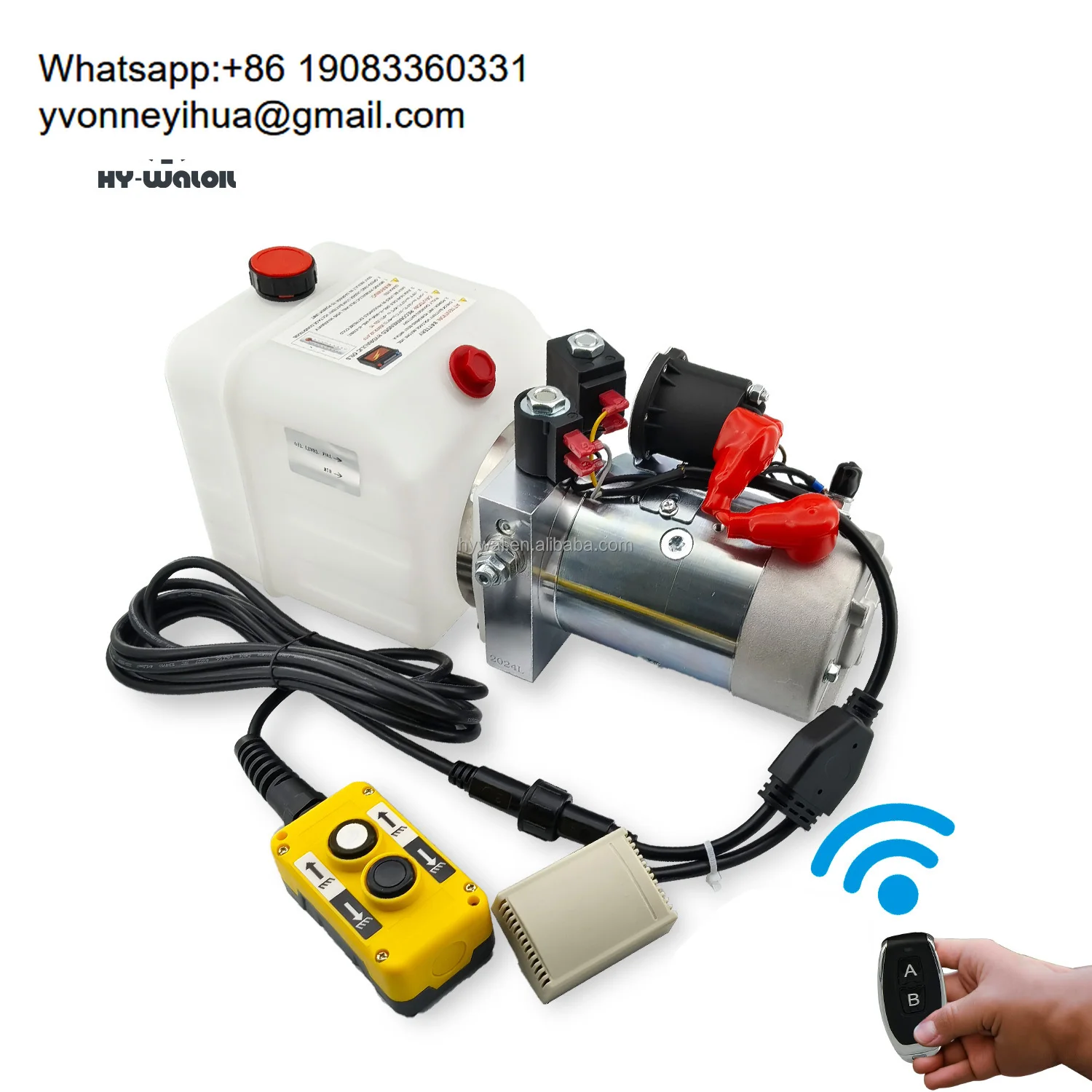 

Hy-Waloil Newest 4-16 Quart Steel Reservoir Hydraulic Pump 12V DC Power Supply Units For Dump Trailers With Plastic Oil Tank
