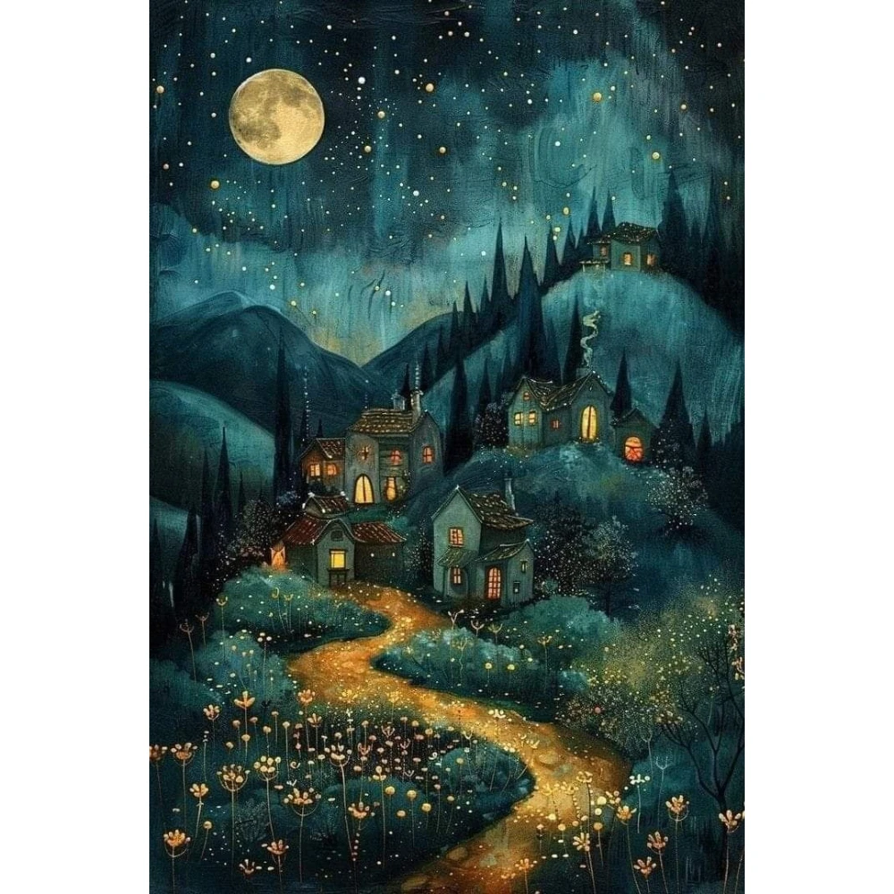 

Green House Scenery 500/1000/1200/2000 PCS Jigsaw Puzzles Family Activity Games for Bedroom Gameroom Home Decor Gift