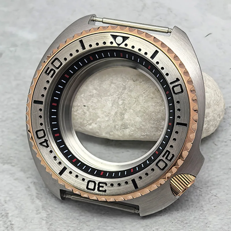 44MM 6105 6309 Turtle Abalone Case Transparent Back NH35 Case Fits 7S 4R NH35 NH36 Movement 28.5MM Dial Sapphire Glass NH35 Case