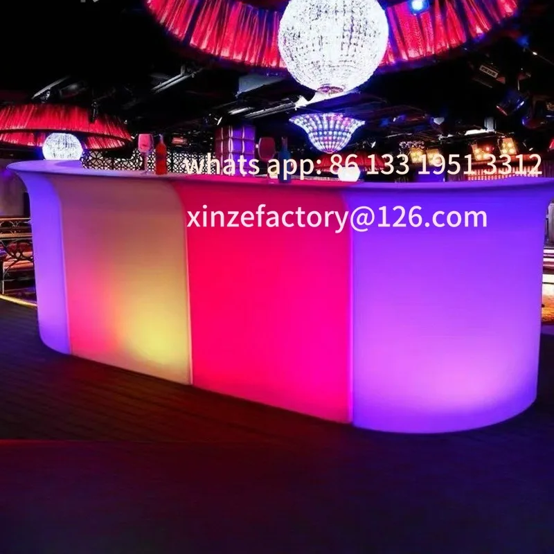 مكتب أمامي في الهواء الطلق مقاوم للماء كوكتيل طاولة بار نادل، أثاث مضيئة ترحيب أنيق #1