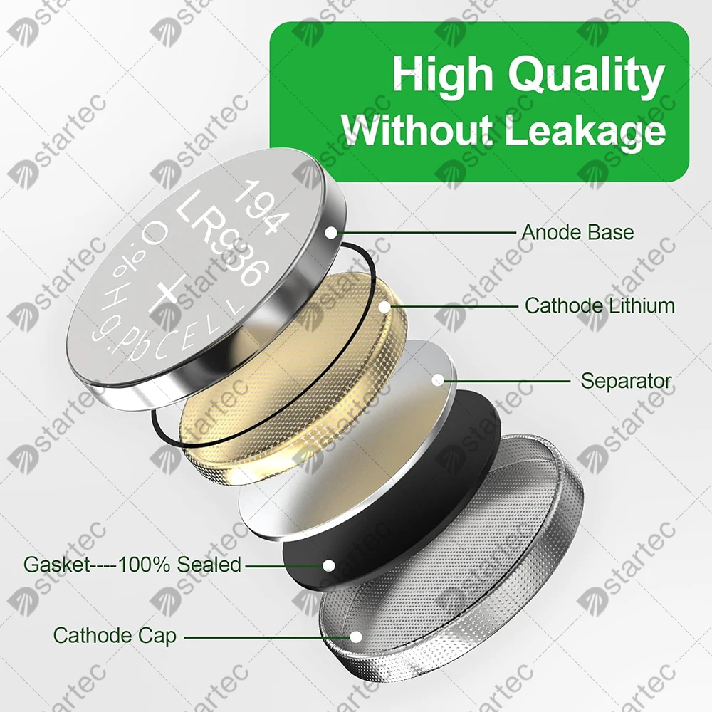 10-300PCS AG9 LR936 Alkaline Button Battery SR936SW 394 194 SR936 G9A 194A LR45 1.55V Watch Battery Coin Cell for Flashlight Toy