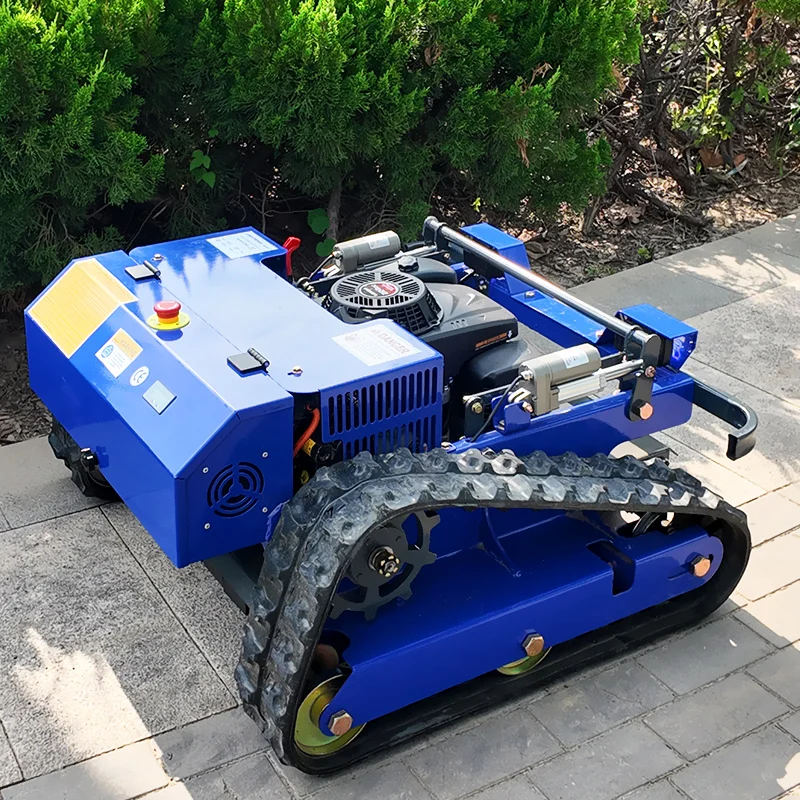 Mesin Pemotong Flail Robot Empat Tak Hemat Biaya yang Disesuaikan Pemotong Rumput Mulai Listrik Mesin Pemotong Track Flail CE EPA