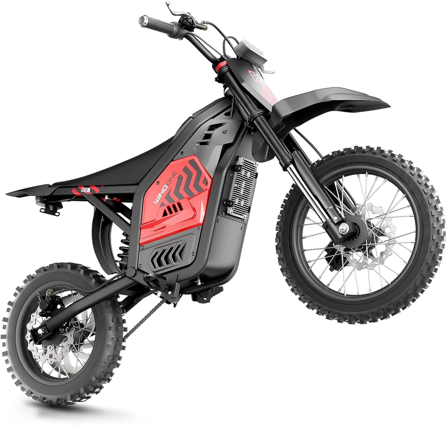 Windone RS5 2200W Peak Electric Dirt Bike for Teens Adults 14+, 37MPH Off Road Electric Motorcycle, 45 Miles Range, 14/12 Inch Tires, Hydraulic Suspension, 3 Speed Modes