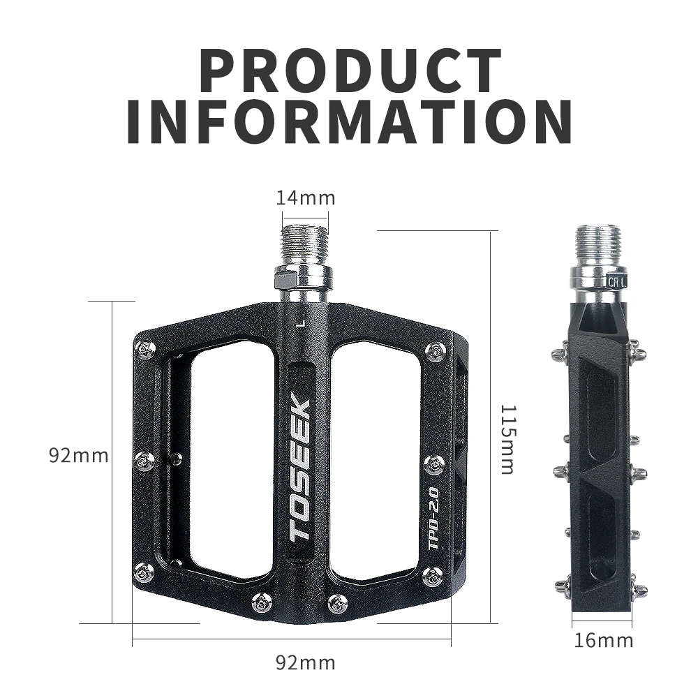 TOSEEK Ultra Light Mountain Bicycle Pedal 2 Bearing Du Seal Aluminum Bike Pedals Anti Slip Bicycle Parts