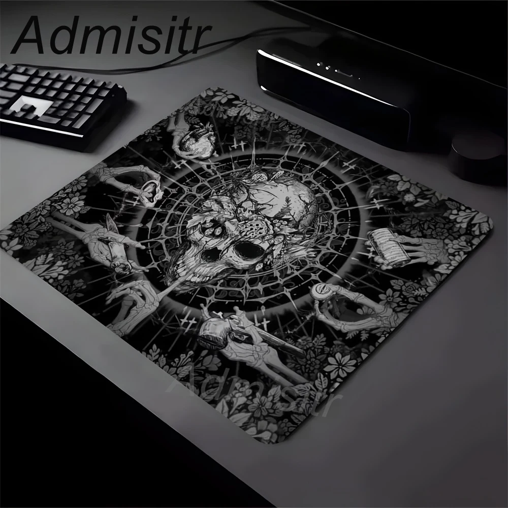 HD Retro European Style Gothic Black and White Anime Small Mouse Pad Computer PC Accessories Keyboard Non-Slip 400X450mm DeskMat
