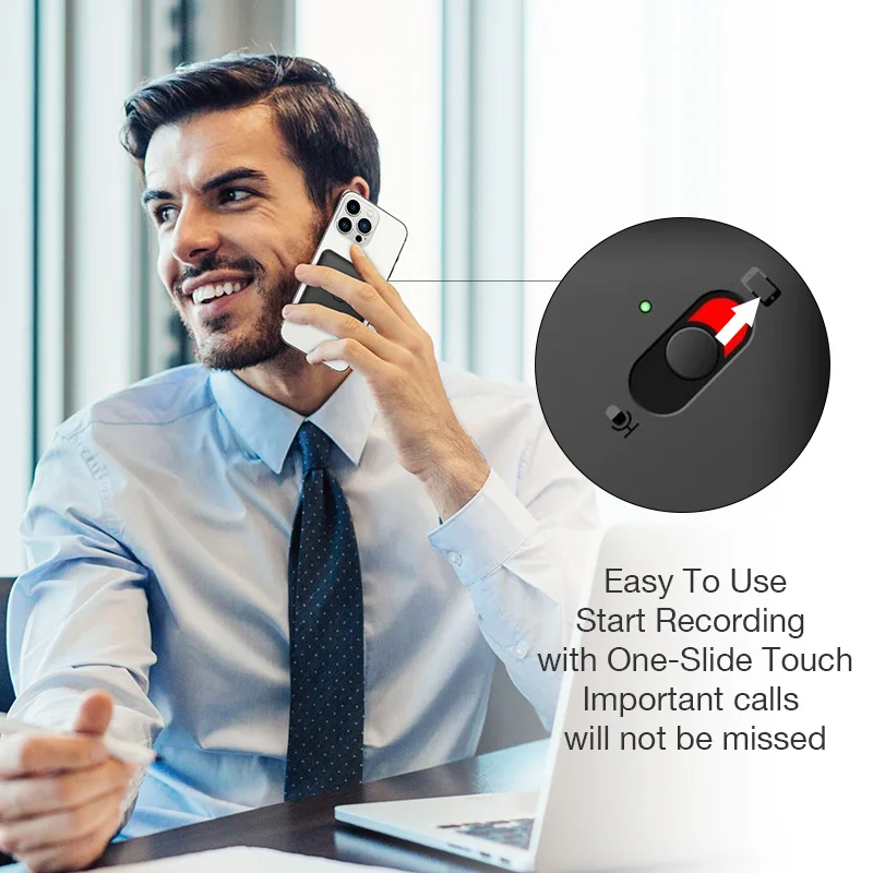 مسجل صوت صغير للاتصال بالهاتف المحمول آيفون 16 جيجابايت 32 جيجابايت صوت صغير الإملاء مع مشبك شفط مغناطيسي لنظام IOS/أندرويد #2