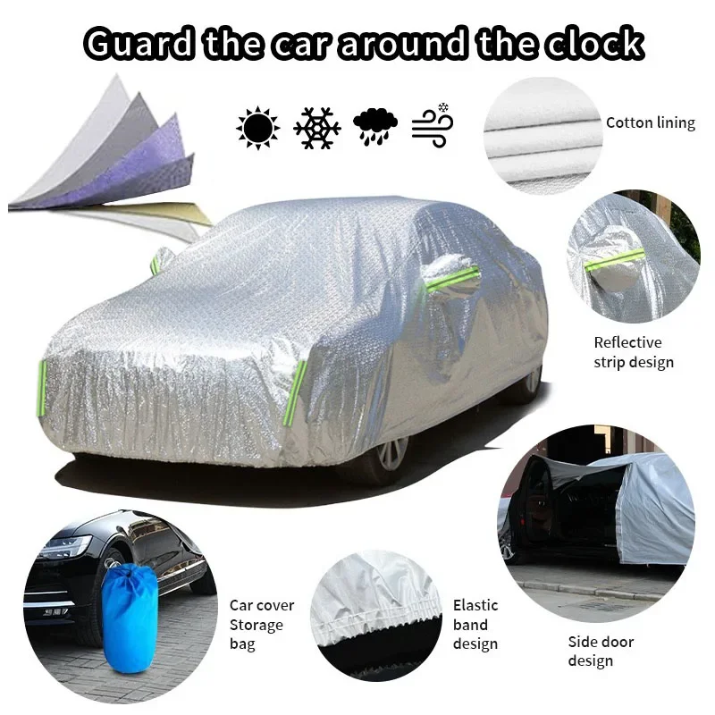 Housse de voiture entièrement imperméable, protection contre les intempéries, UV, soleil, pluie, neige, poussière, ajustement universel