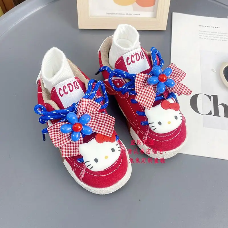 Kawaii Hello Kitty Sanrio Studenten Niedliche Cartoon Bequeme Turnschuhe Kinder Anti-Rutsch-Laufschuhe Flache Schuhe Geschenk für Kinder