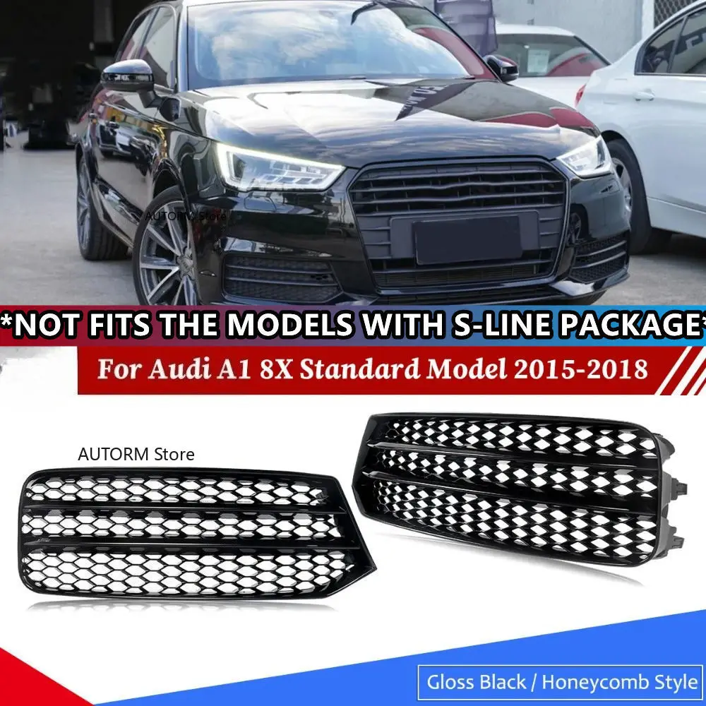 

Pair Honeycomb Fog Light Cover For Audi A1 8X Petrol Hatch 2015 2016 2017 2018 Front Bumper Fog Light Cover Grill Grille