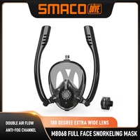 SMACO Full Face Snorkel Mask Compatiable with 0.5L/0.7L Mini Scuba Tanks, Scuba Mask with Anti-Fog& Leak Flat Lens