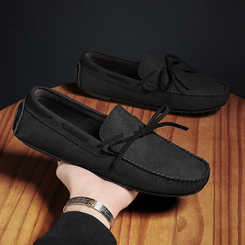 Mocassins plats confortables pour hommes, chaussures de conduite décontractées, baskets douces, marque de luxe, mode