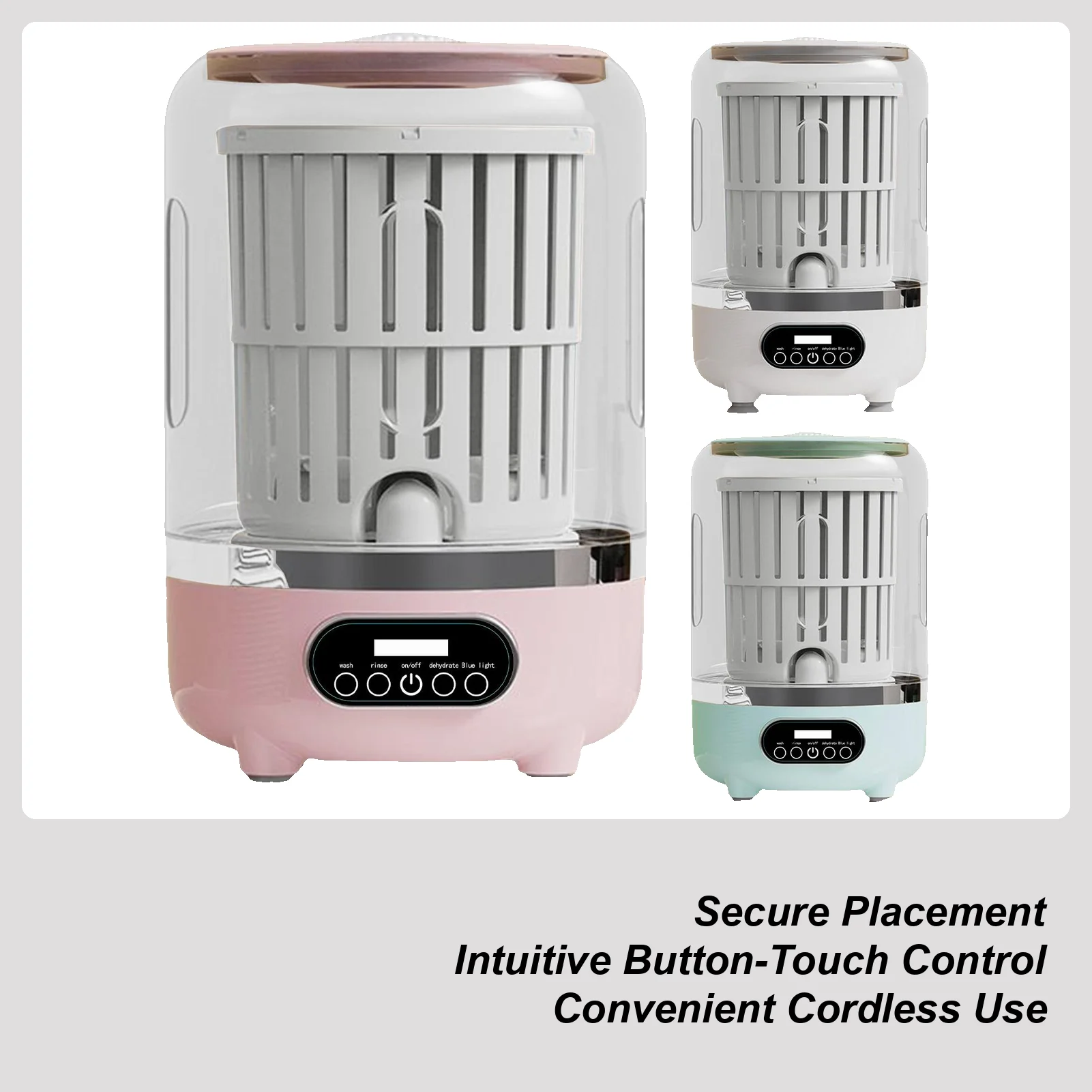 

Washing Machine 3-Mode with Rotate Basket Small Washing Machine for Underwear for Travel Camping Bathroom Baby Clothes