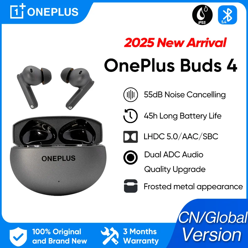 

Global Version OnePlus Buds 4 earbuds bluetooth IP55 Waterproof AI Call Noise Reduction Portable Earbuds 5.4 For OnePlus 13