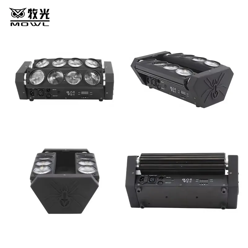 8x10W RGB Spider LED Beam Moving Head Projection Light DMX Multi Beam Effect for DJ Club Disco Bar Party Stage Shows