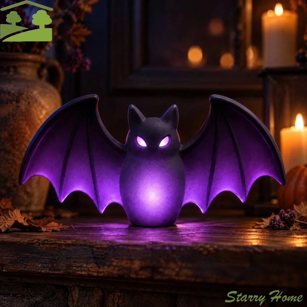 Black Cat LED LED Light Figurine Lighted Glowing Glowing Table Ornament Tabletop Decor Black Cat Statue Holiday Decoration
