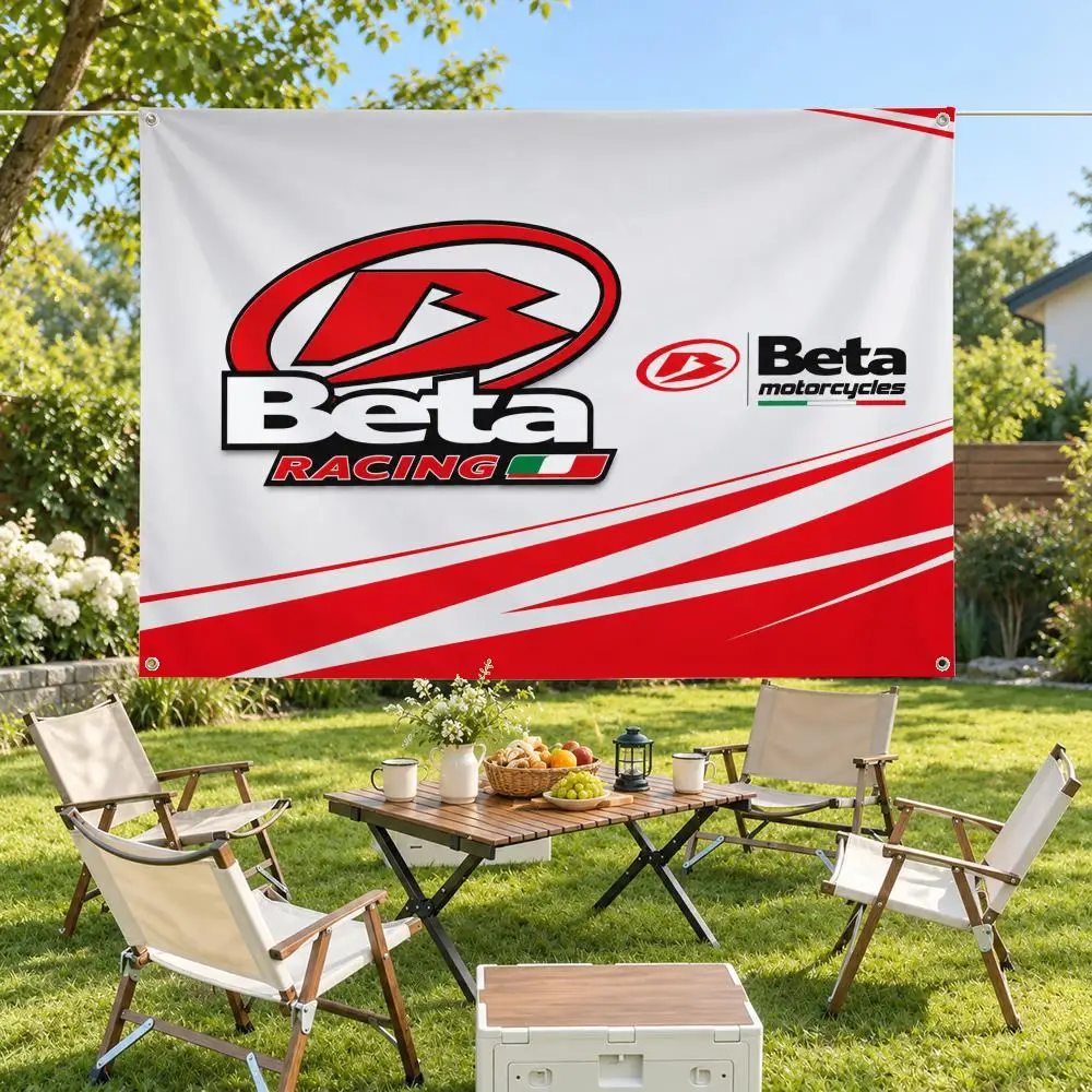 Brand Beta Motorcycles Flags Modern Fabric Banner Pennants Bedroom Garden Party Birthday Wall Ornament Decor