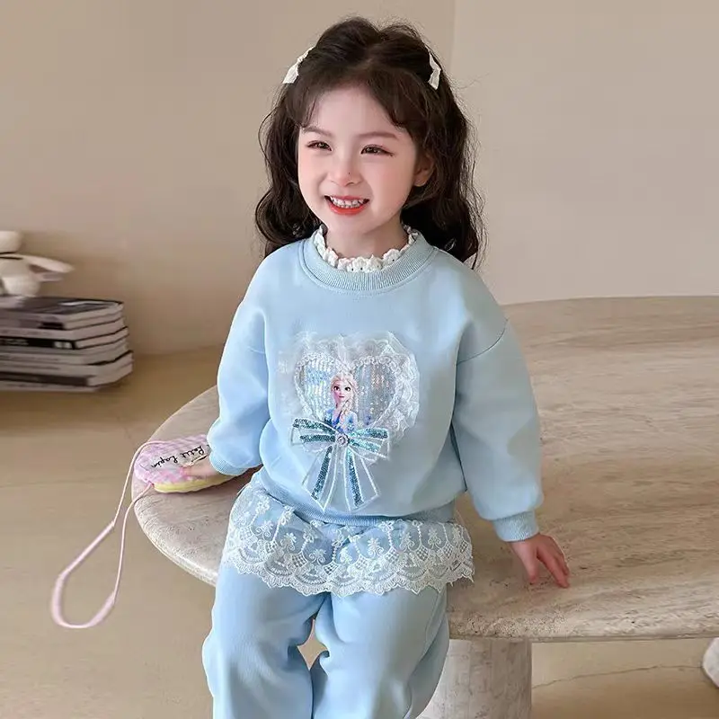 المجمدة إلسا أنيمي الطرفية الإبداعية الكرتون الربيع والخريف طويلة الأكمام الدانتيل حافة الزي عالية القيمة هدية العيد بالجملة #2