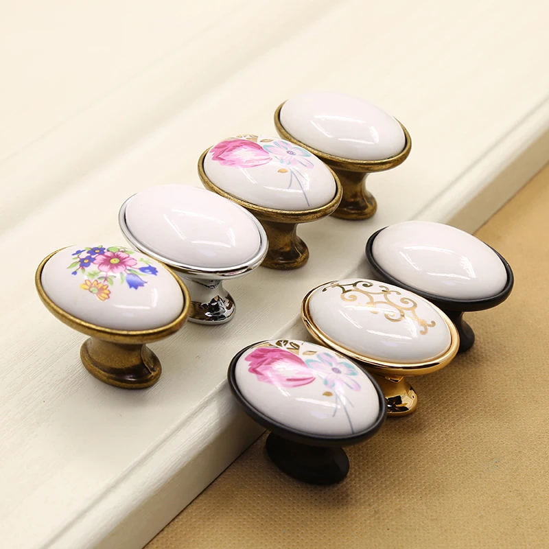 Modern Simple Oval Drawer Wardrobe Zinc Alloy Knob Shoe Cabinet Cabinet Door Single Hole Furniture Handle