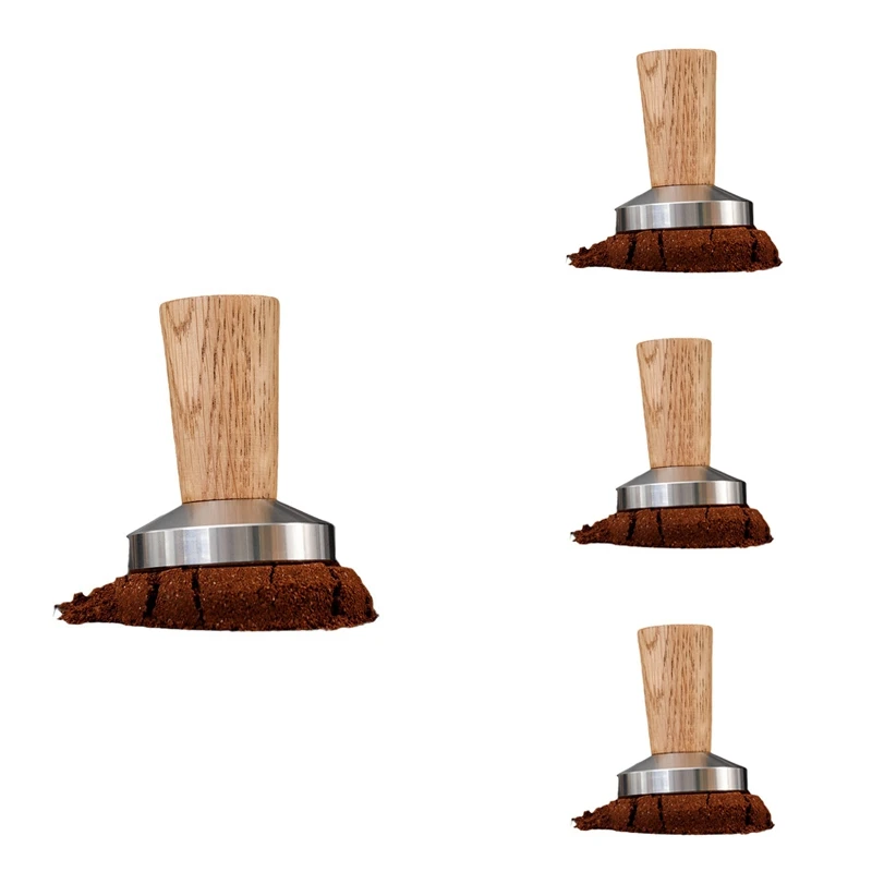 

Coffee Tamper Espresso Stamp: Coffee Tamper Real Wood Handle, Espresso Tamper Includes Silicone Cushion