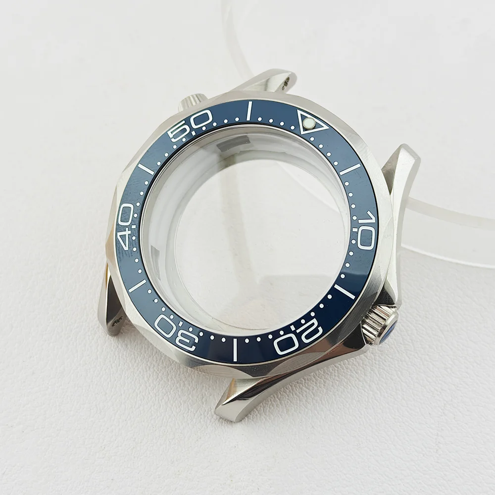 

Корпус 42 мм для NH35, двойное сапфировое стекло, однонаправленный вращающийся безель, прозрачная нижняя крышка, часы для дайвинга, мужские часы, коробка