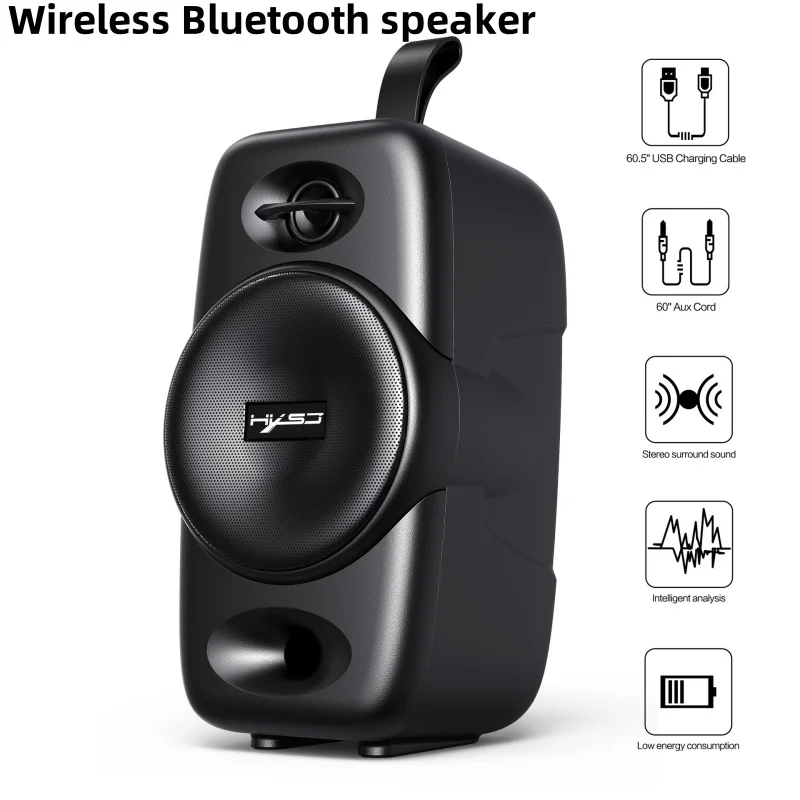 

Wireless Bluetooth Speaker Portable Desktop Voice Box Subwoofer High-power Bass Gun Sound System Supports Call/ TWS Function USB