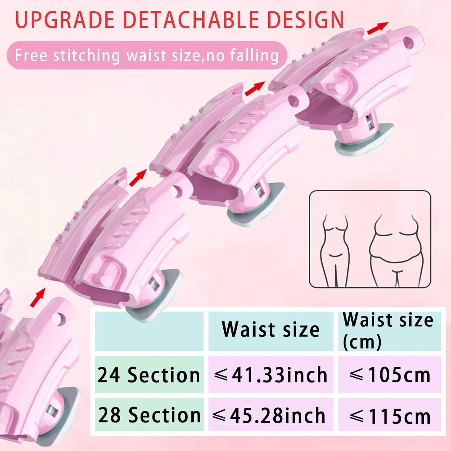 

Weighted Hula fit Hoop,Smart Weighted Exercise Hoop for Women Adults Weight Loss,Plus Size Portable Infinity Hoops Adjustable Le