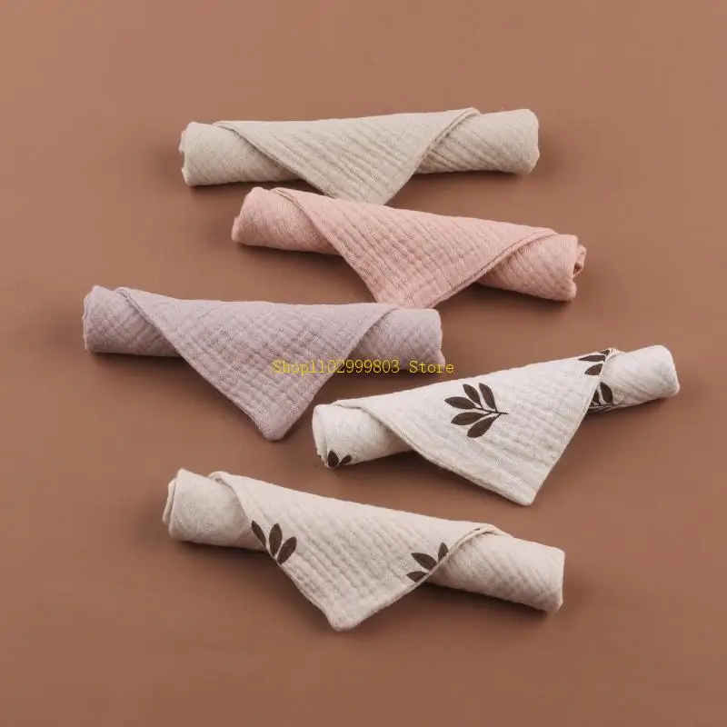 10pcs Cotton Baby Facecloth Square Towel Handkerchief High-absorbent Baby Salvial Towel Feeding Bibs Burp Cloth 23x23cm J0MF