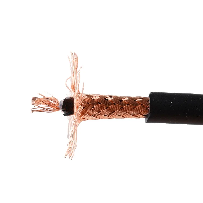 3 Meter 4MM diameter PVC Inner Core 28/0.12OFC+PE+conductive PE+Braid112/0.10 OFC Guitar Cable Black