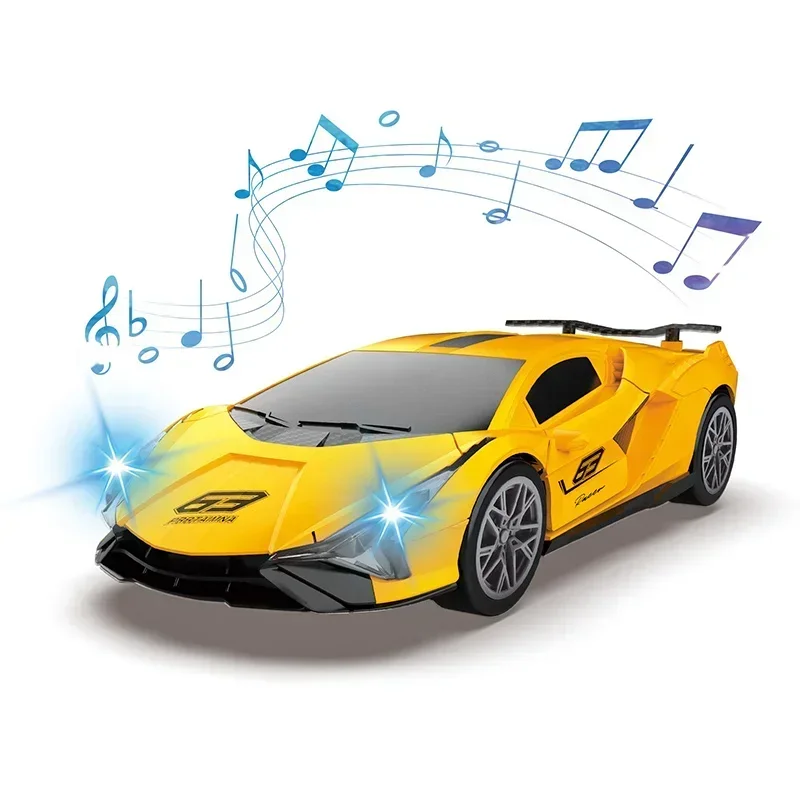 

Kids Universal Wheel Transformation Car with Music Light Electric Car Sports Racing Boy Car Toy for Boys,Electric Police Car Toy