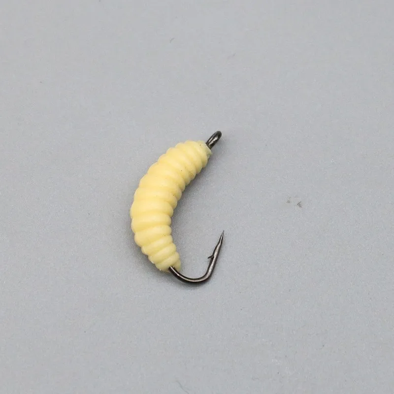 Gummi-Maggots-Angelköder-Set mit Haken – vielseitige Köder für Barsch, Forelle, Crappie, Bluegill, ideal für das Angeln in Süßwasser. – Detail 3
