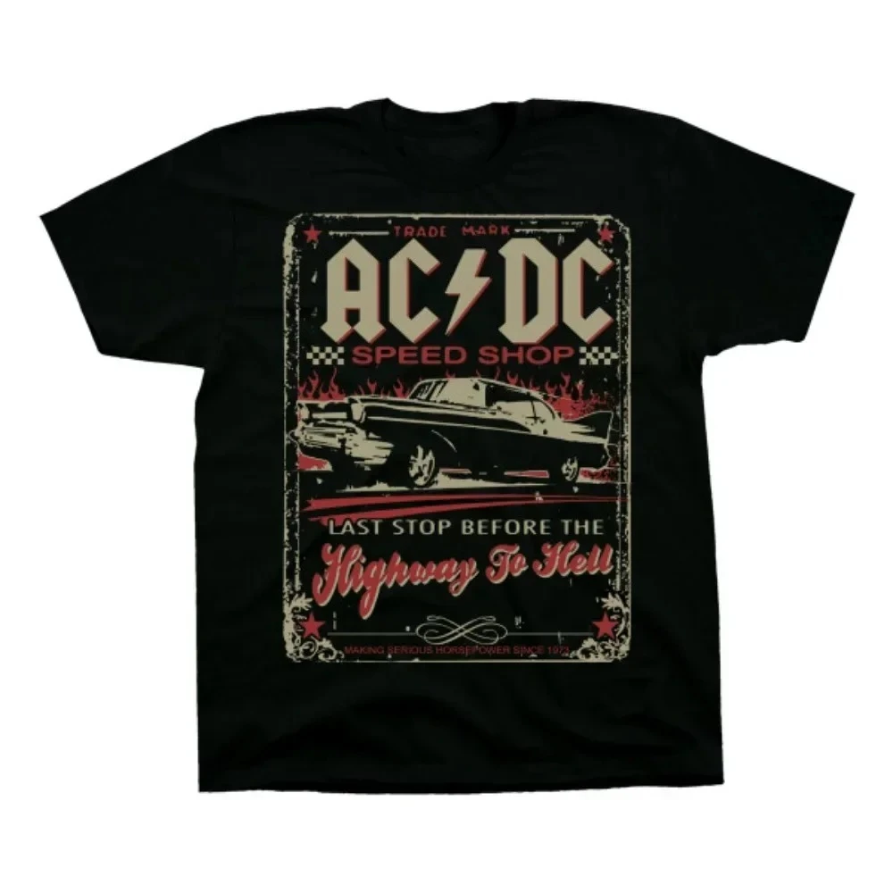 

ACDC Rock Band Brand, Peripheral Pattern Printing Summer Luxury Brand Pure Cotton Men's and Women's T-shirts Short Sleeves