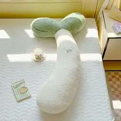 여아용 콩나물 베개, 긴 베개, 침실 침대 베개, 옆으로 잠자는 다리 클램핑 신, 탈착식 및 세탁 가능