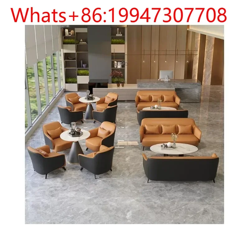 

New hotel lobby sales office exhibition hall light luxury office meeting guests business reception lounge area sofa