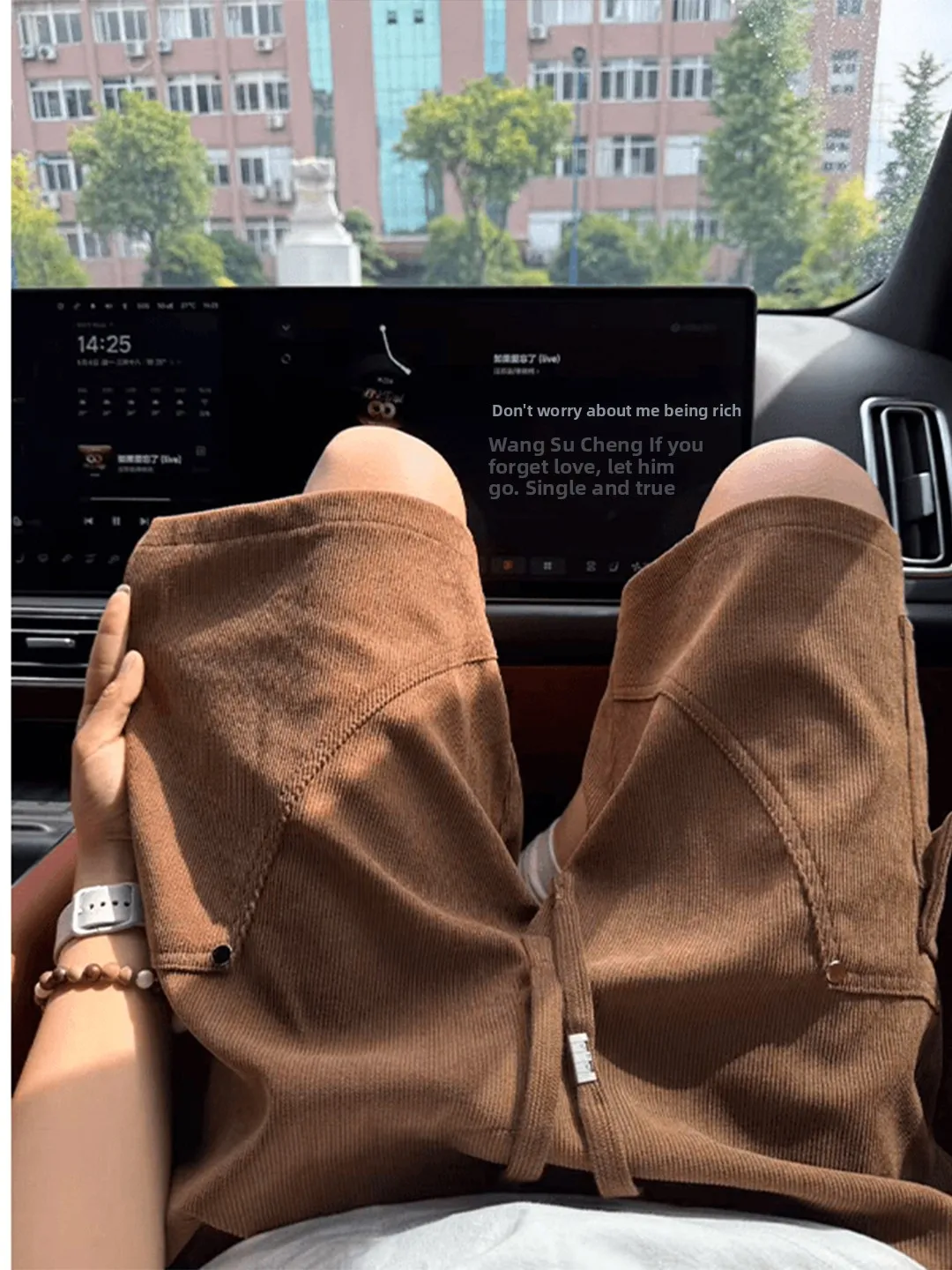 American Style Brown Short Pants Men's Summer Casual Five-Point Straight Leg Loose Fit Workwear Polyester Fiber Teenagers