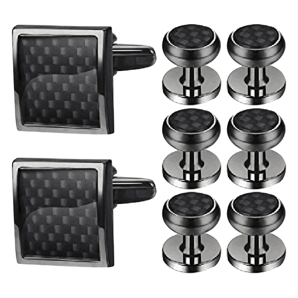 

8 Pcs Shirt Cufflinks Button Covers for Men Cofflink Bling Classic Clip Ties Dress Shirts