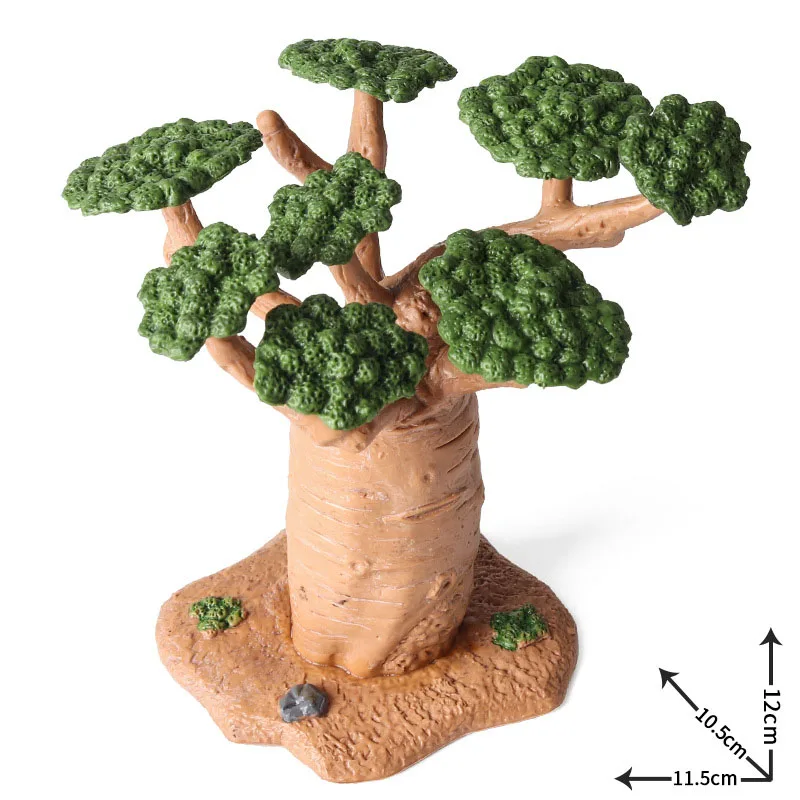 Baobab figuritas de árbol de simulación, planta sólida, jardín, decoración del hogar, artesanía, paisaje DIY