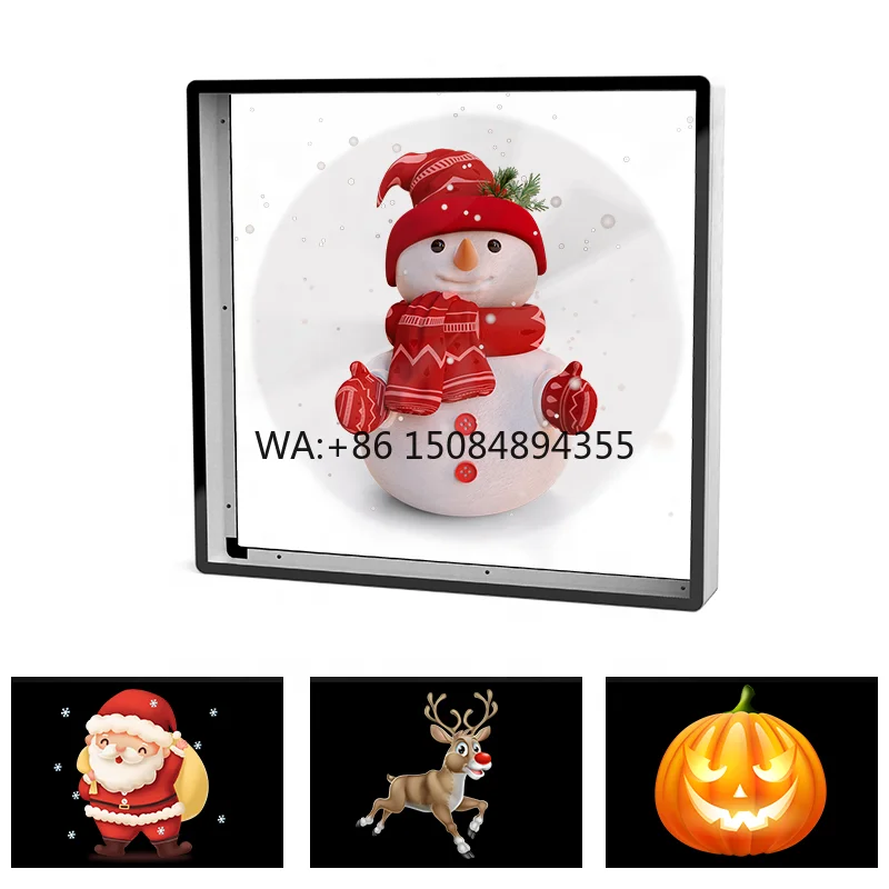 SN-T45 3D Holographic Advertising Fan 30W 8G App Control Supports MP4/AVI/GIF/JPG/PNG Wall-Mounted for Store & Restaurant
