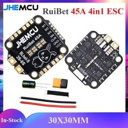 JHEMCU RuiBet 45A BLHELI_S Dshot600 3-6S bezszczotkowy 4w1 ESC 30X30mm dla FPV kontroler lotu Freestyle stos DIY części