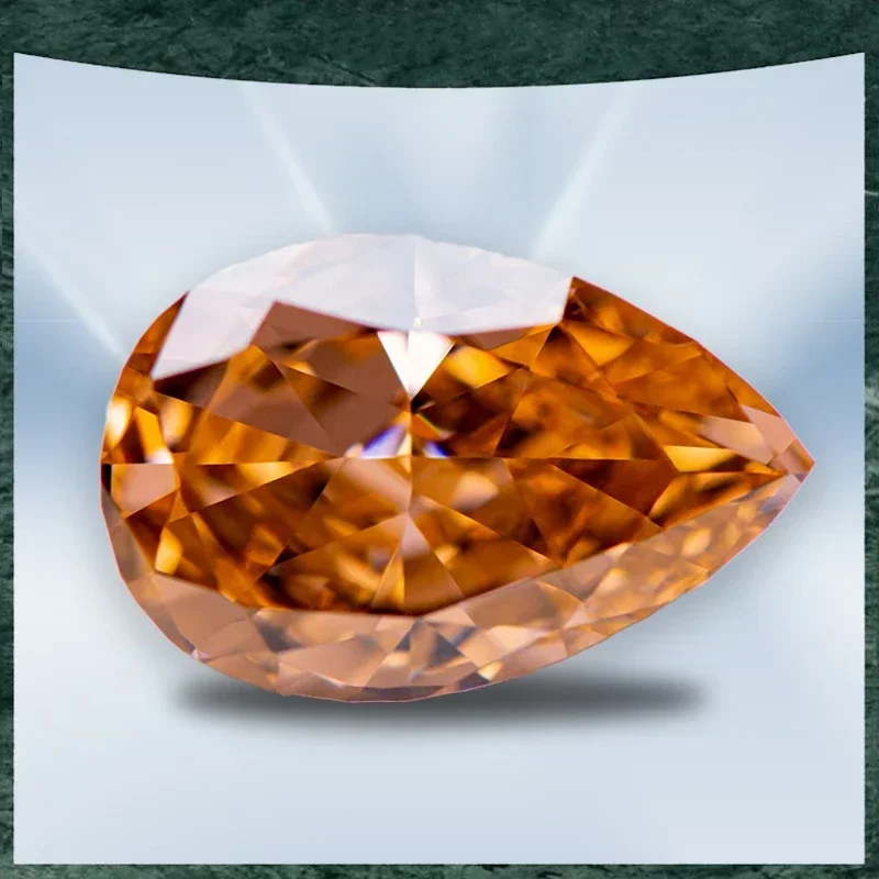 

Cubic Zirconia Crushed Ice Cut No Certificate Pear Shape Morgan Orange Color Charms Beads Ring Necklace Earrings Main