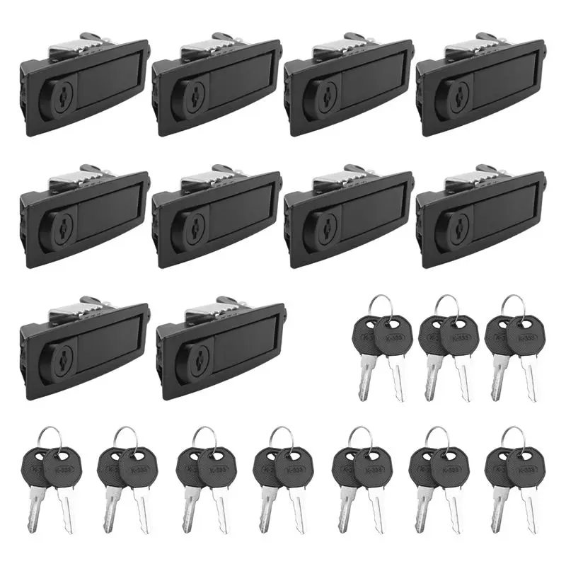 A82U-10PCS Flush Lever Latch Lock Adjustable Lever Hand Lock Latches Thickness:1-5Mm For Marine Car RV Door