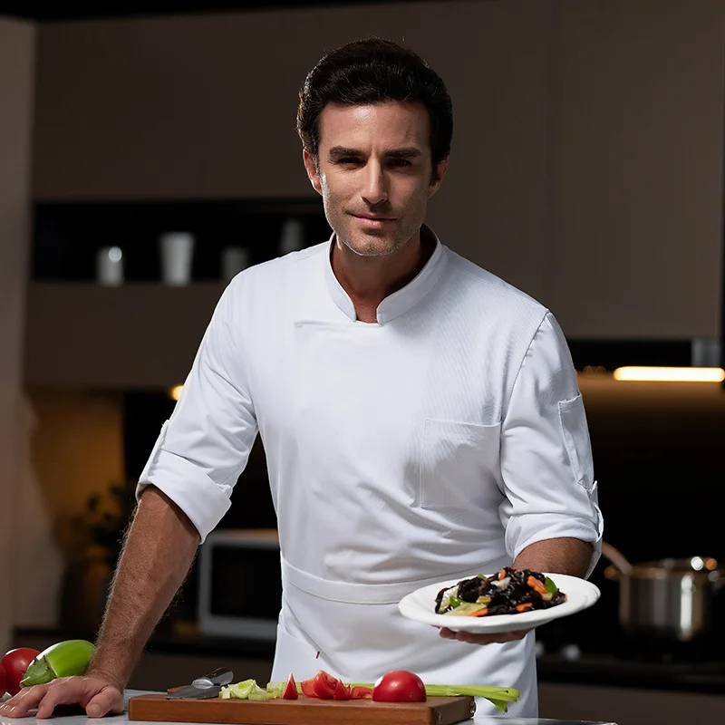 

Western Restaurant Chef Uniform Autumn Winter Outfit Catering Hotel Canteen Baker Cake Shop Work Clothes Long Sleeve