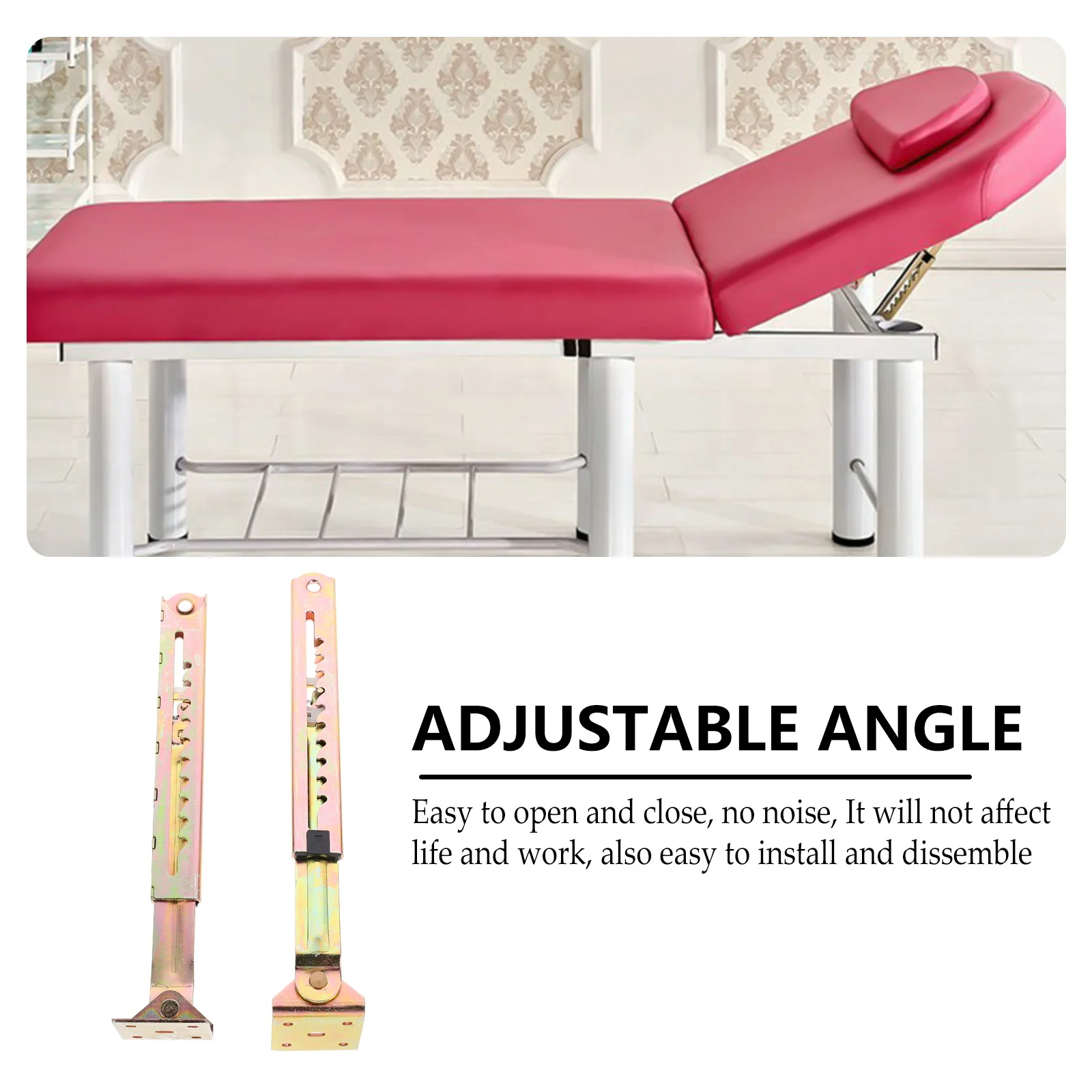 

1Pair Furniture Bracket Steel Telescopic Adjustable Angle Bed Table Support Rack Rustproof Sturdy Long-Lasting