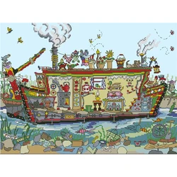 2860Home Fun Cross Stitch Kit Package Greeting Needlework Counted Kits New Style Joy Sunday Kits Embroidery Needle Minder DIY