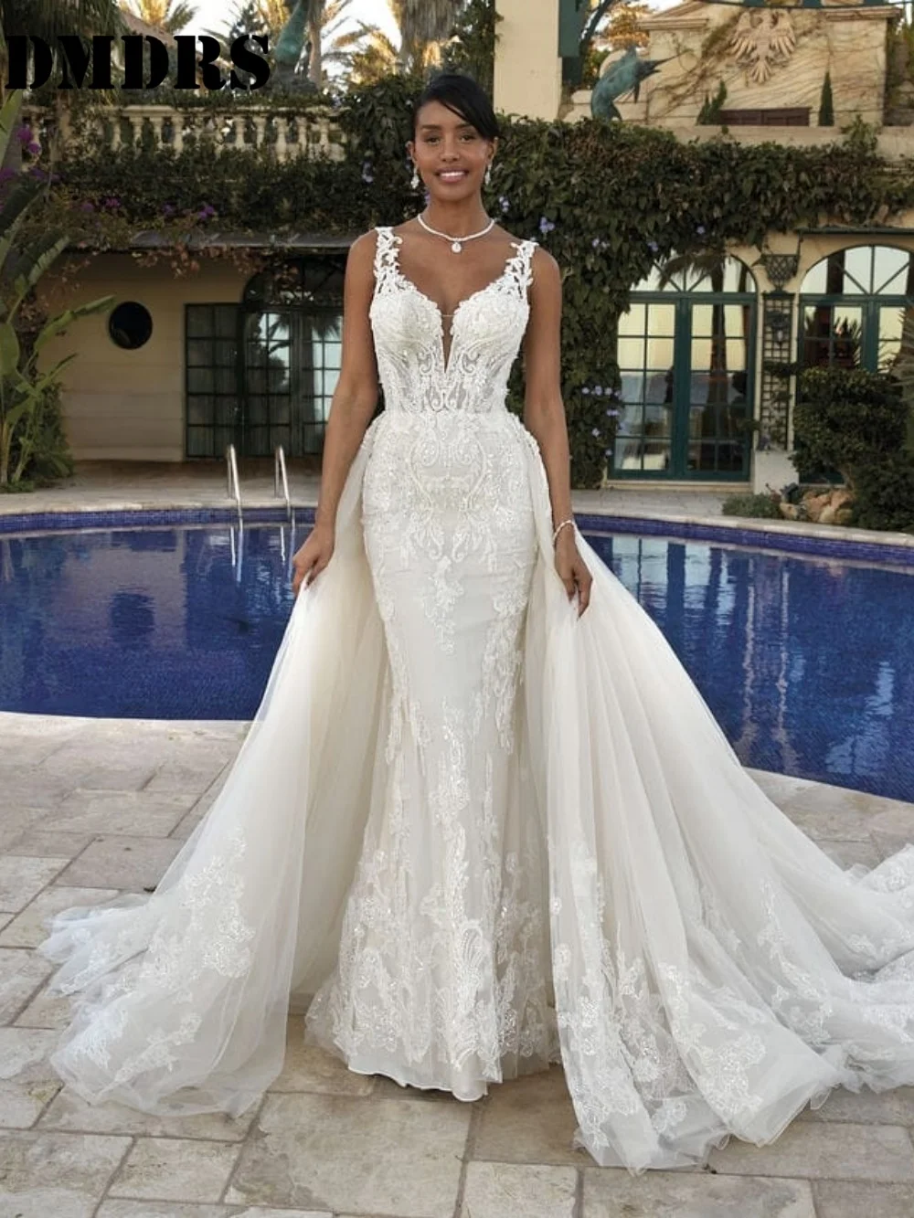 

Classic Side-Slit Wedding Dresses Formal Satin Bridal Gowns Stylish Floor-Length Wedding Gowns Vestidos De Novia