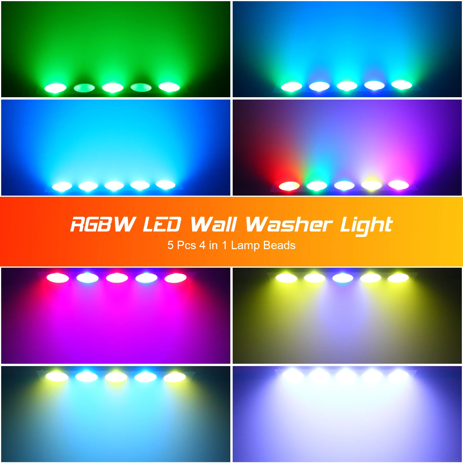 Imagem -02 - Buysumshine-five-eyes Cob Matrix Lamp Par Light Wall Wash Luz de Palco para dj Disco Party Casamento Led Rgbw Dmx512 60w