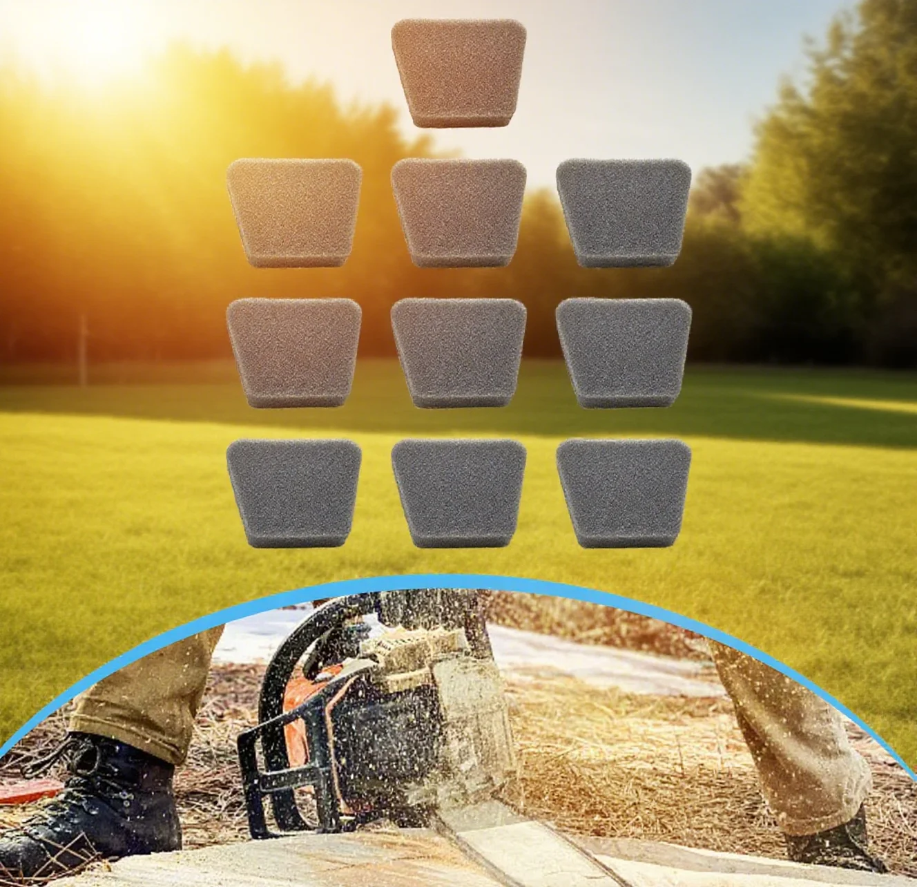 10 قطعة فلتر هواء رغوي لنماذج المنشار Poulan 1900 1950 2025 2050 مرشحات بديلة للعناية بأفضل المحرك #1