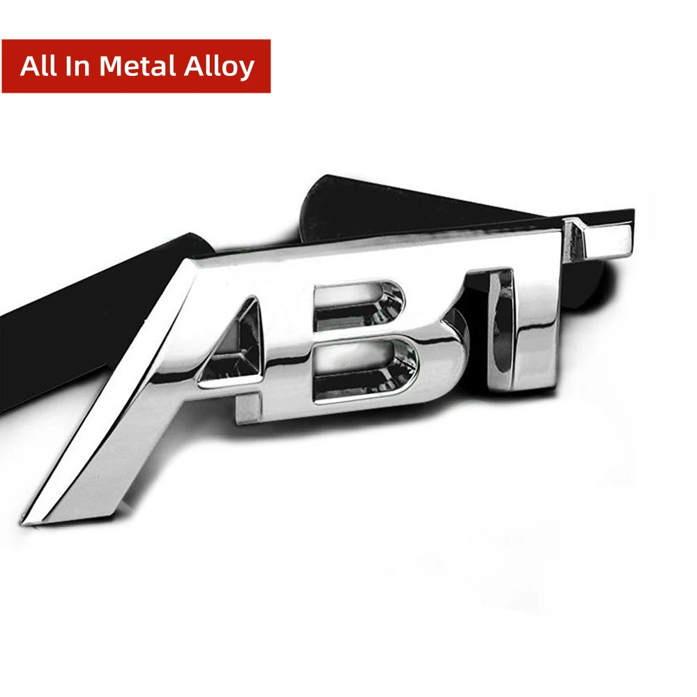 1Pcs ABT Car Front Grill Grille Badge All Metal Alloy Fit For VW Golf Beetle GTI Audi S3 S4 S7 S8 A4 S7 A8 RS Trunk Lid Emblem